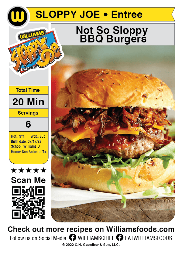 Williams All-Stars Sloppy Joe trading card from Beast Creative Agency back