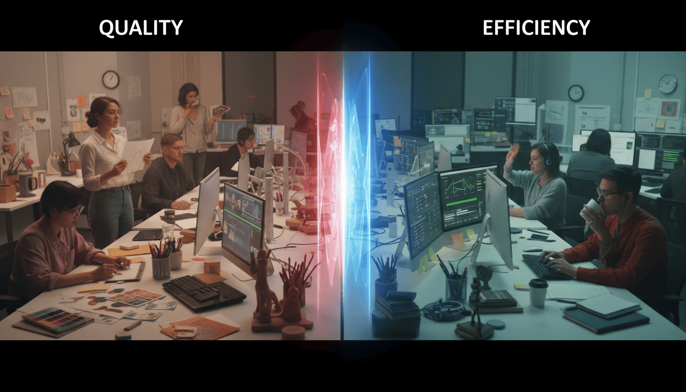 The Quality vs. Efficiency Dilemma in Creative Teams